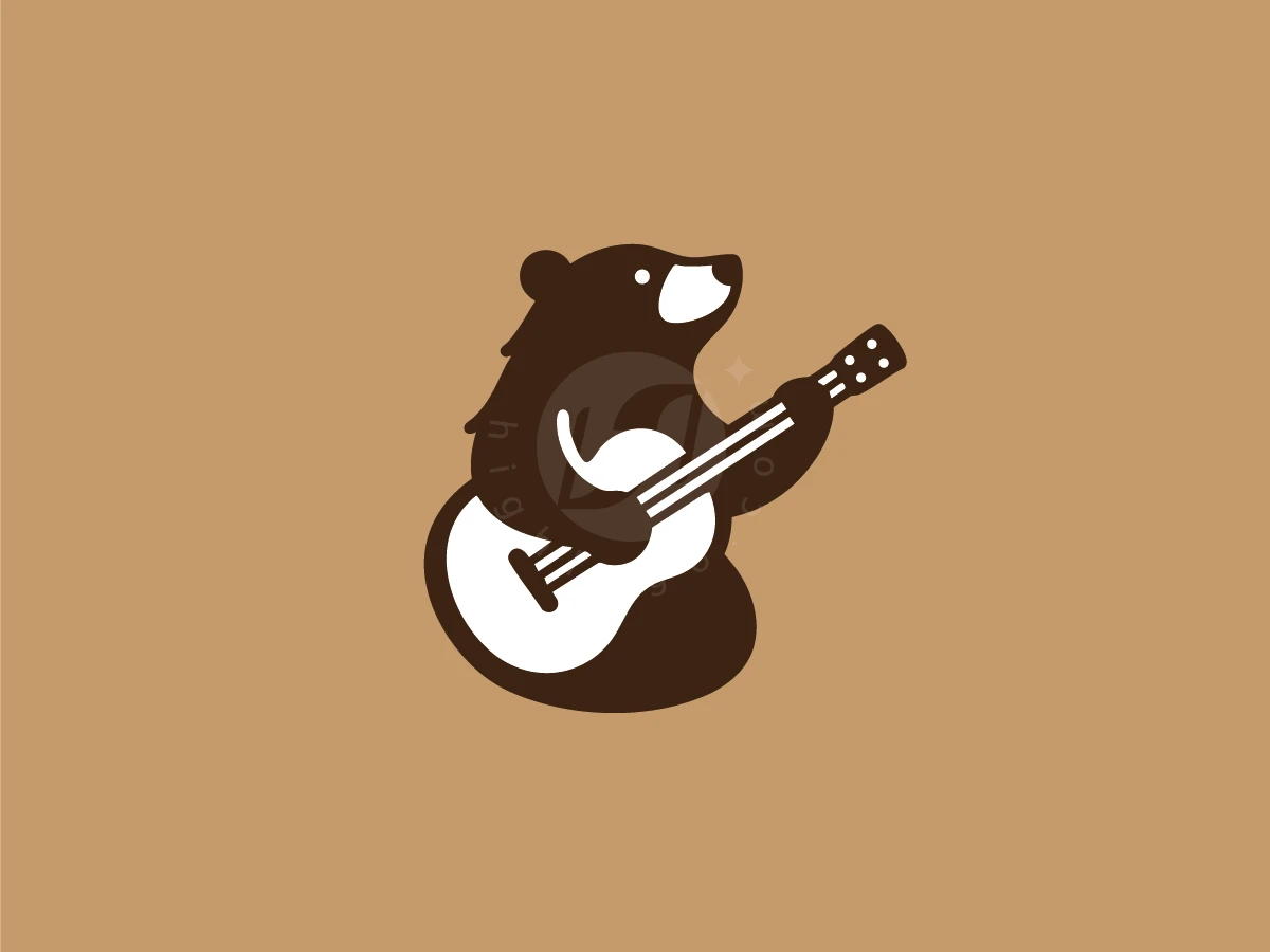 Bear Playing Guitar Logo - Animal Logo design by Jozef Studio for sale on Highlogo