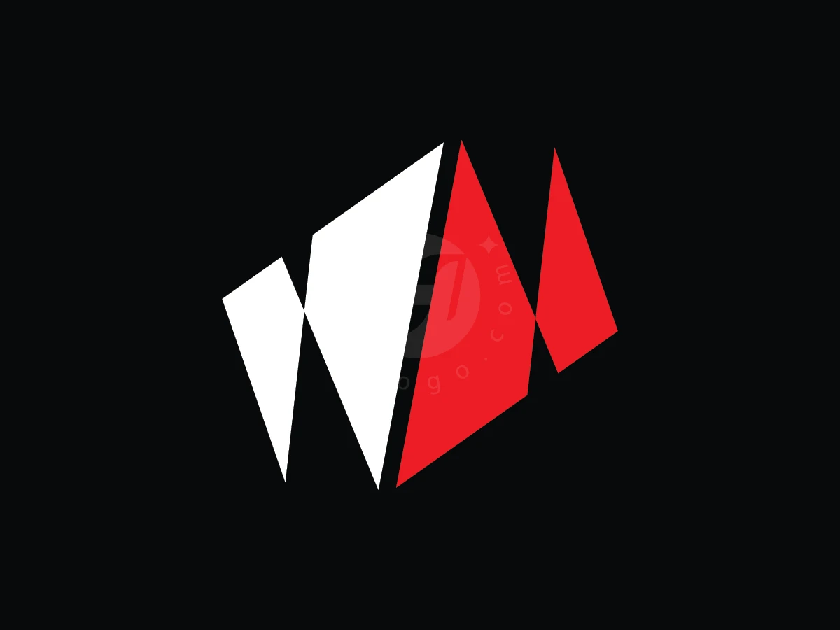 Wm Letter Logo Sharp Angles - Abstract Logo design by Jozef Studio for sale on Highlogo