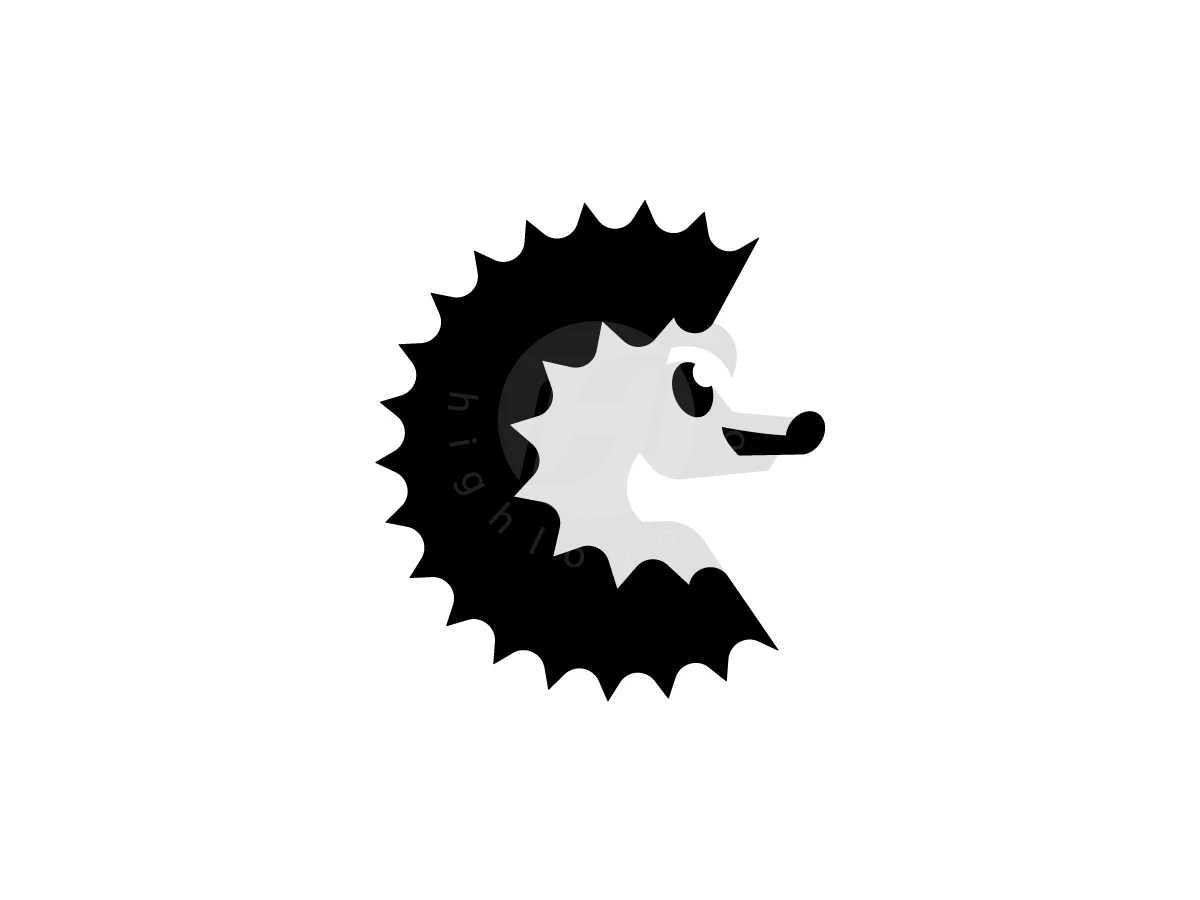 Hedgehog Modern Logo - Negative space Logo design by NRLMSTF for sale on Highlogo
