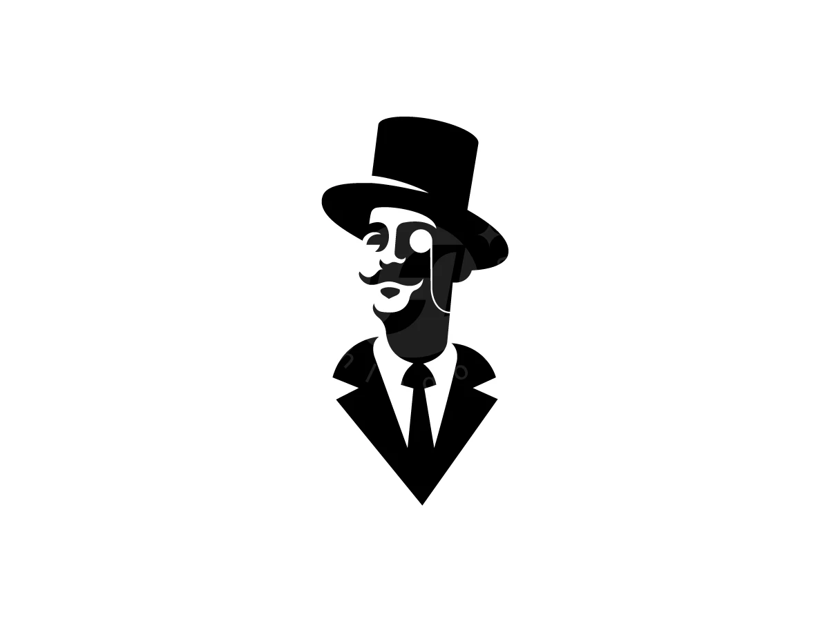 Gentleman Logo - Negative space Logo design by NRLMSTF for sale on Highlogo
