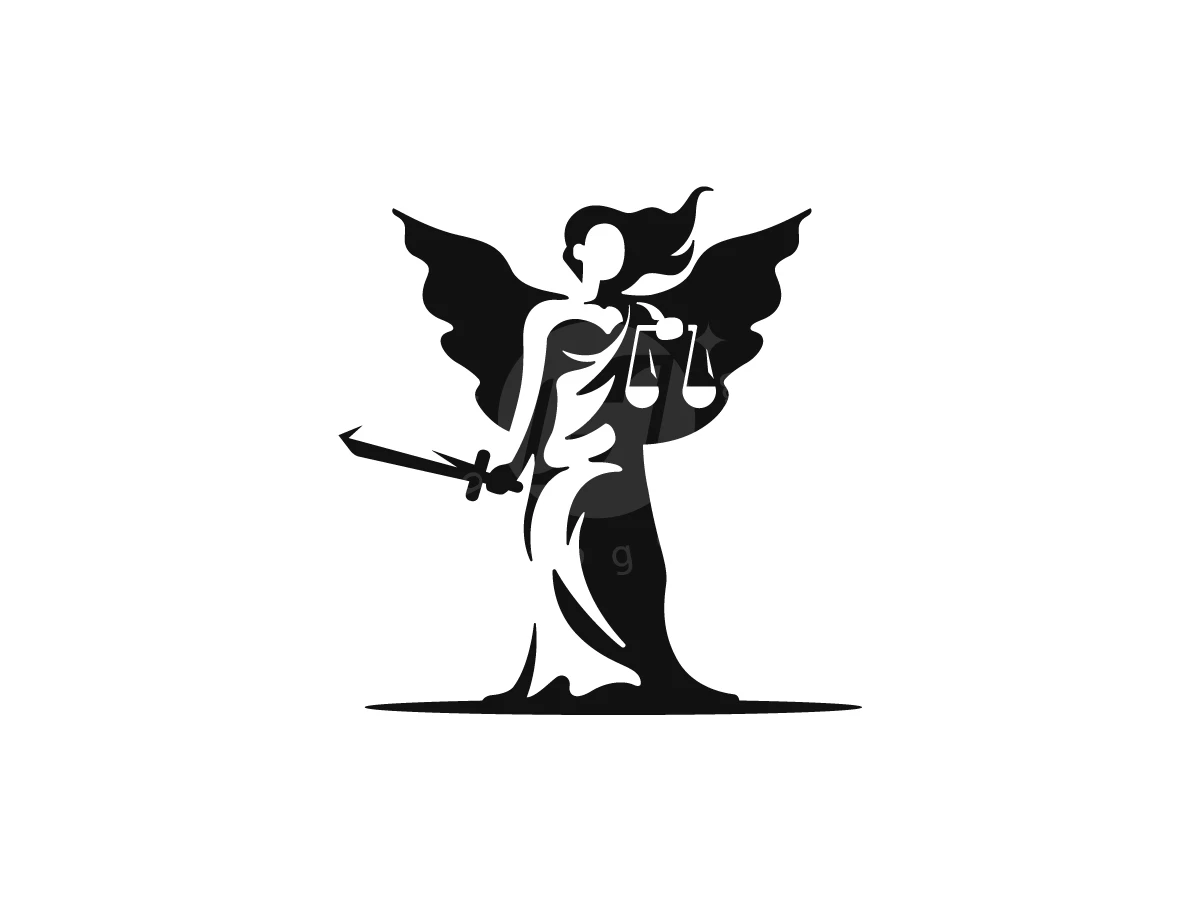 Justice Angel Logo - Negative space Logo design by NRLMSTF for sale on Highlogo