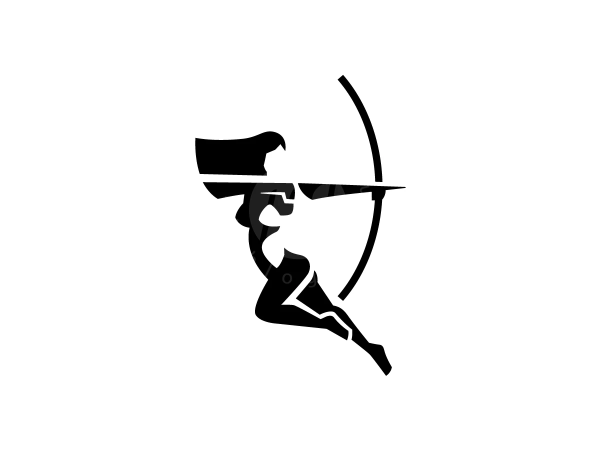 Archer Woman Logo - Negative space Logo design by NRLMSTF for sale on Highlogo