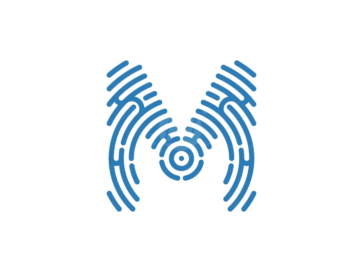 Letter M Fingerprint - Technology Logo design by afiqisme for sale on Highlogo