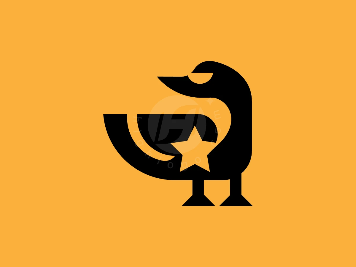 Minimal Duck Star Logo - Animal Logo design by RICO ZHAHRI for sale on Highlogo