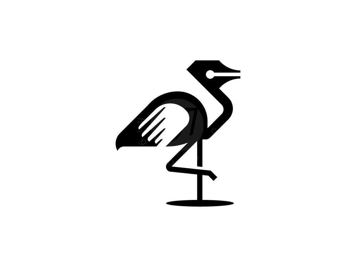 Creative Flamingo Pen Logo - Animal Logo design by RICO ZHAHRI for sale on Highlogo