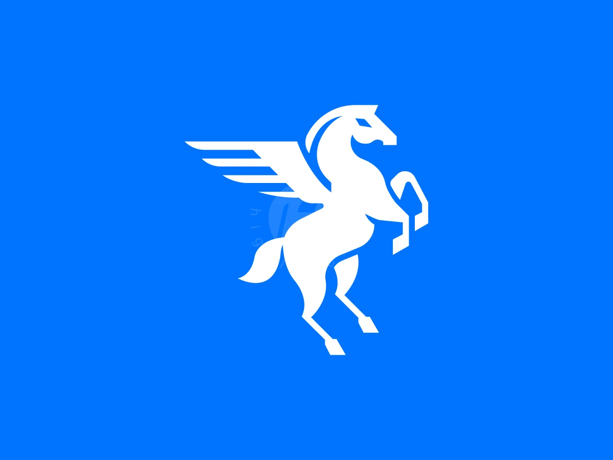 Confident Pegasus Stylized Logo - Animal Logo design by RICO ZHAHRI for sale on Highlogo