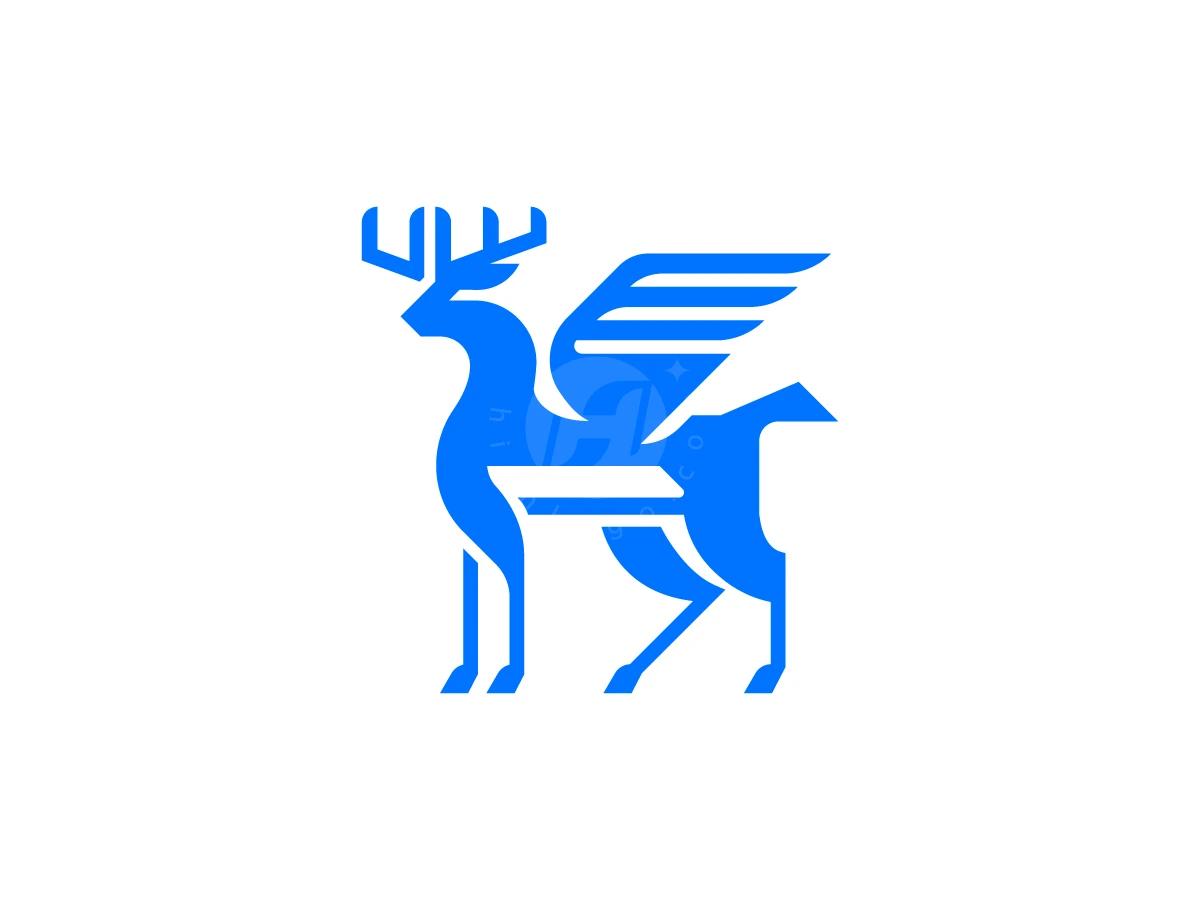 Confident Deer Wings Logo - Animal Logo design by RICO ZHAHRI for sale on Highlogo