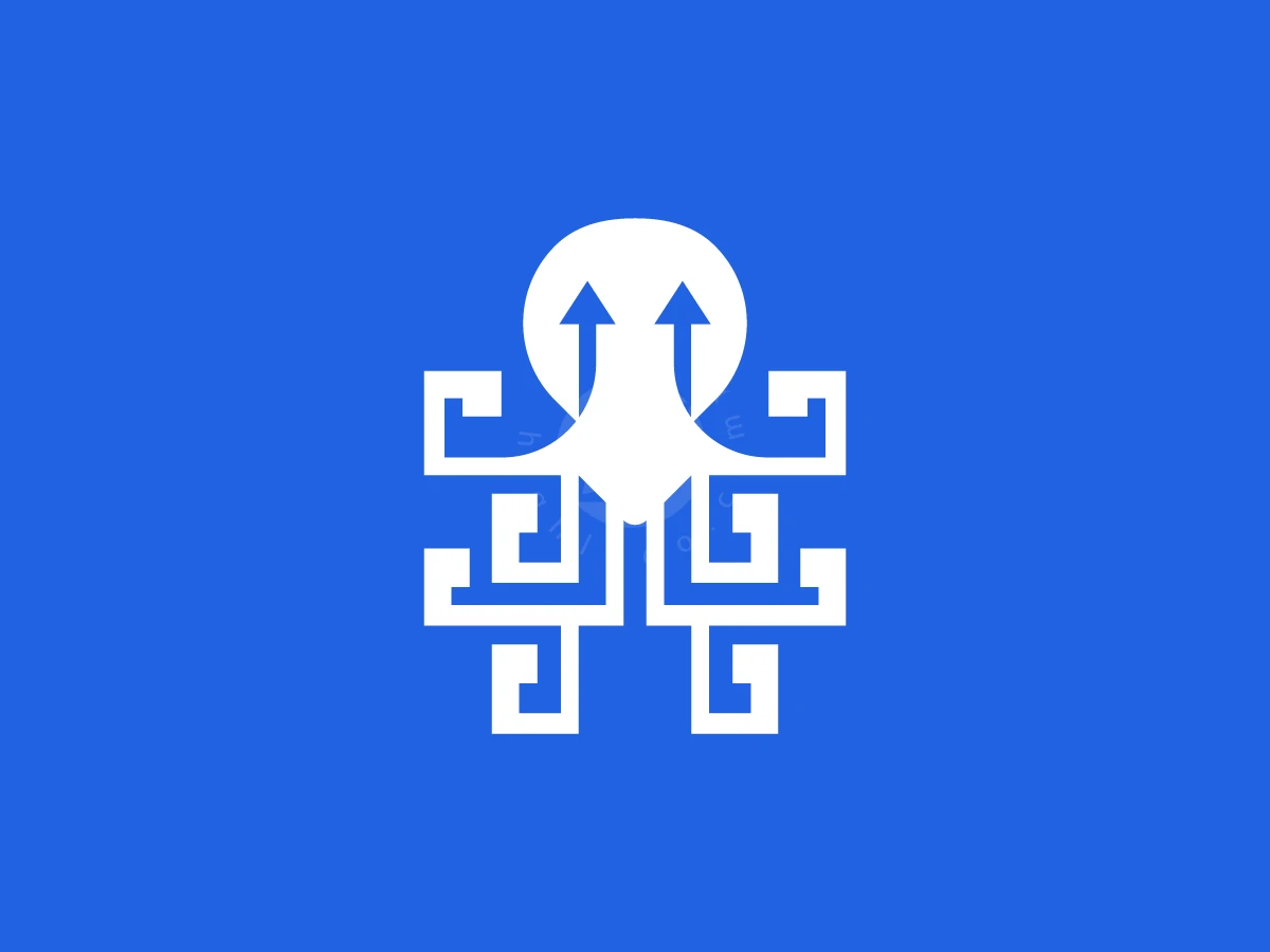 Stylized Octopus Arrow Logo - Animal Logo design by RICO ZHAHRI for sale on Highlogo