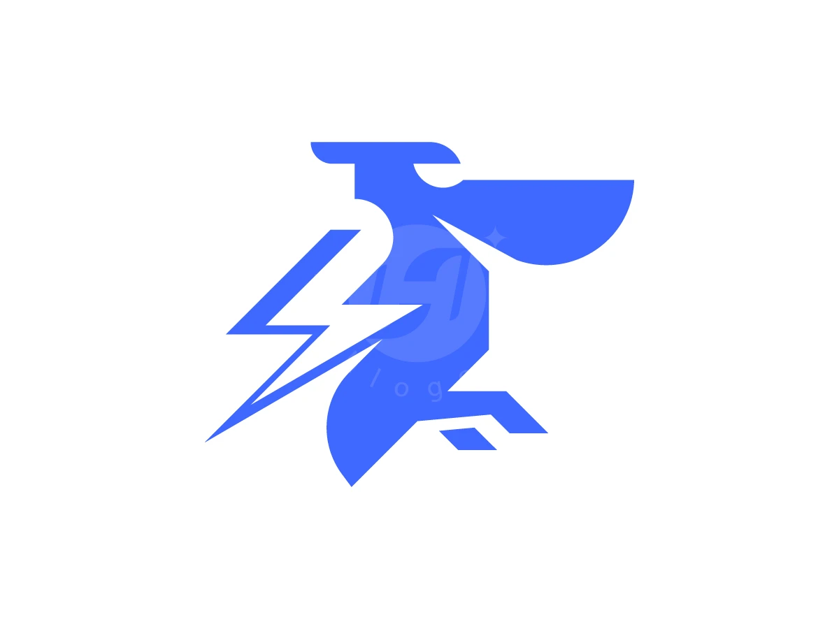 Minimal Pelican Lightning Logo - Animal Logo design by RICO ZHAHRI for sale on Highlogo