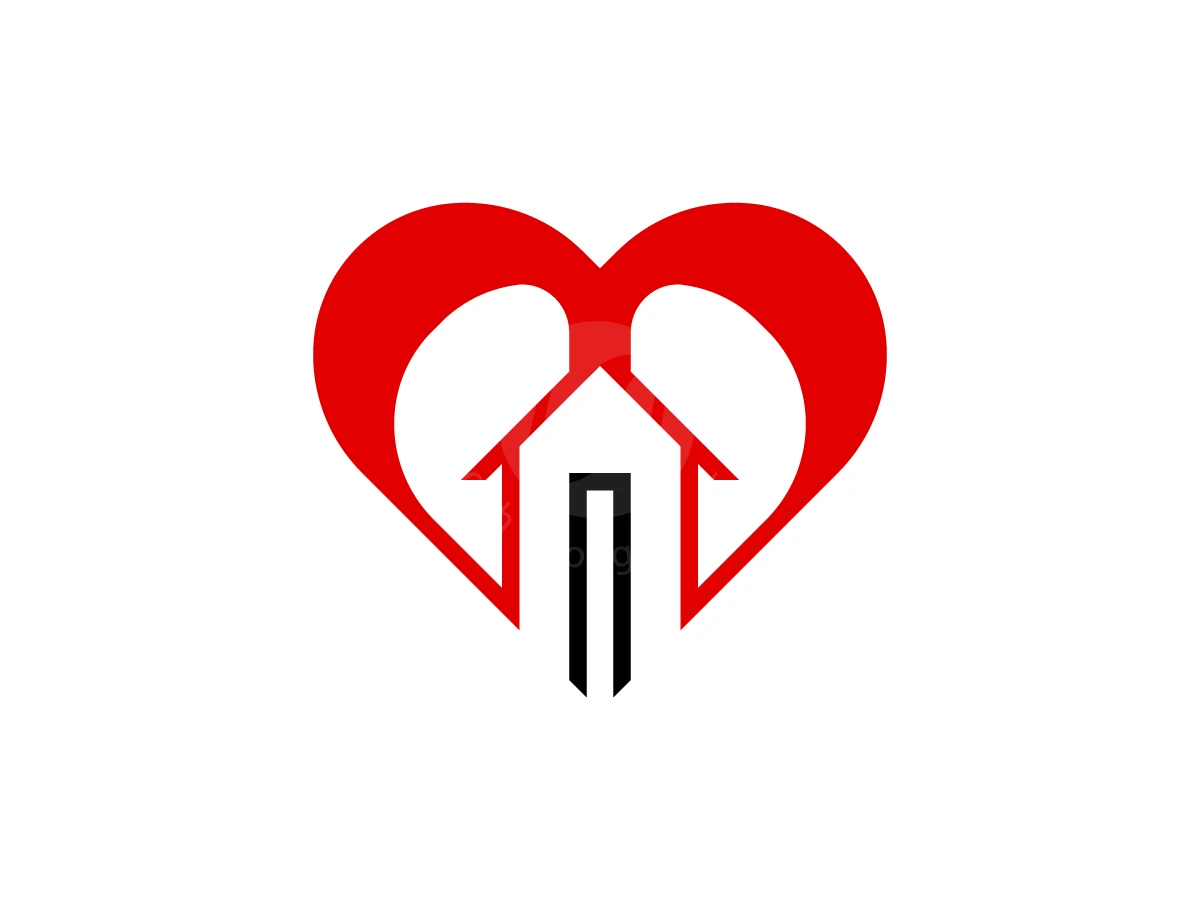 Minimal Home Love Logo - Real Estate Logo design by RICO ZHAHRI for sale on Highlogo
