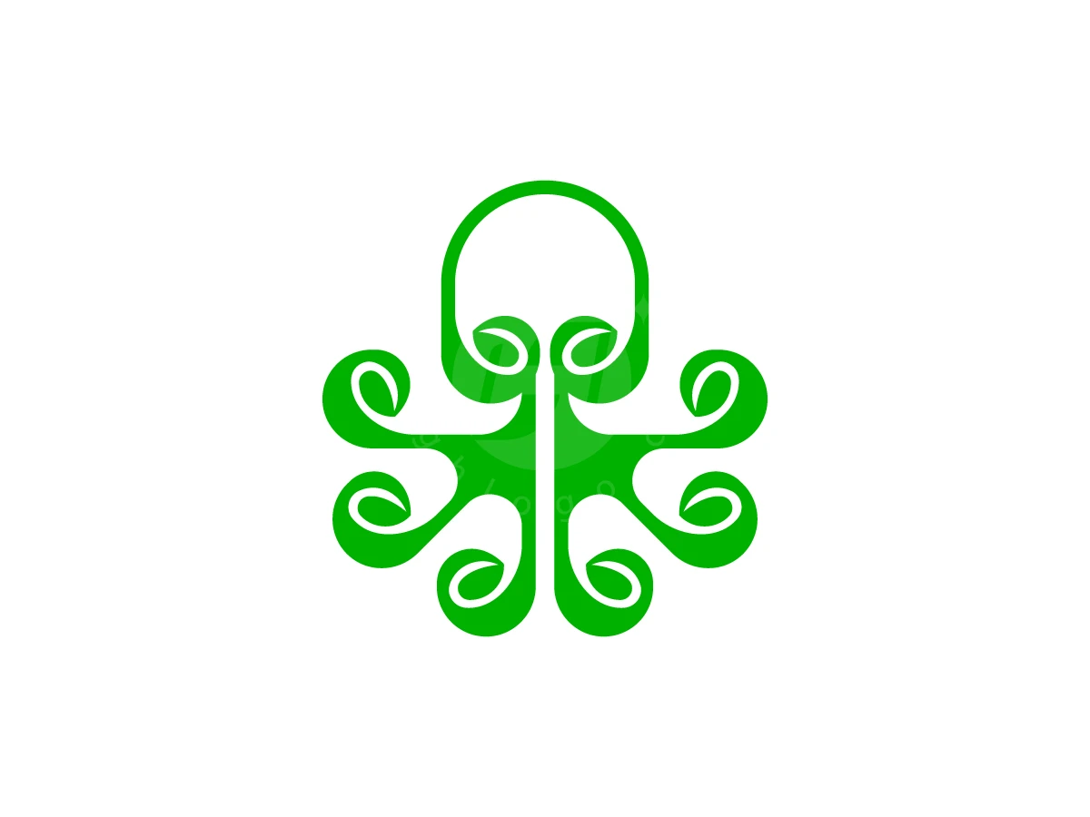 Minimal Octopus Leaf Logo - Animal Logo design by RICO ZHAHRI for sale on Highlogo