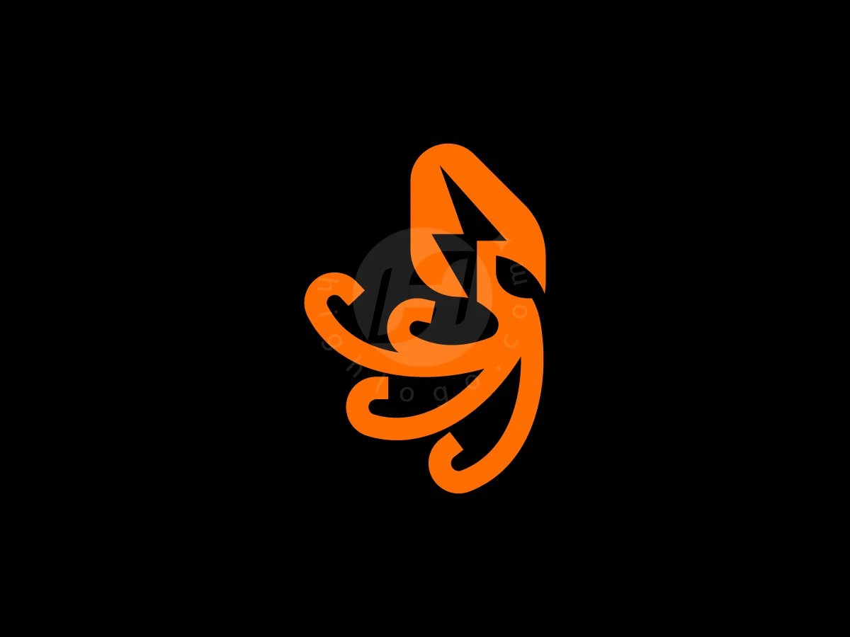 Minimal Octopus Thunder Logo - Animal Logo design by RICO ZHAHRI for sale on Highlogo