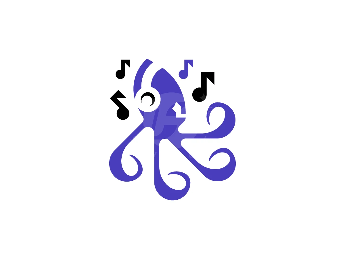 Heavy Octopus Music Simple Logo - Media Logo design by RICO ZHAHRI for sale on Highlogo