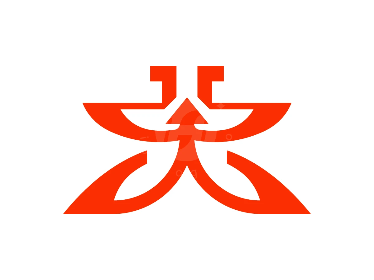 Minimal Butterfly Arrow Logo, Symmetrical orange shapes create a stylized, insect-like emblem with an upward-pointing arrow on a clean white background.