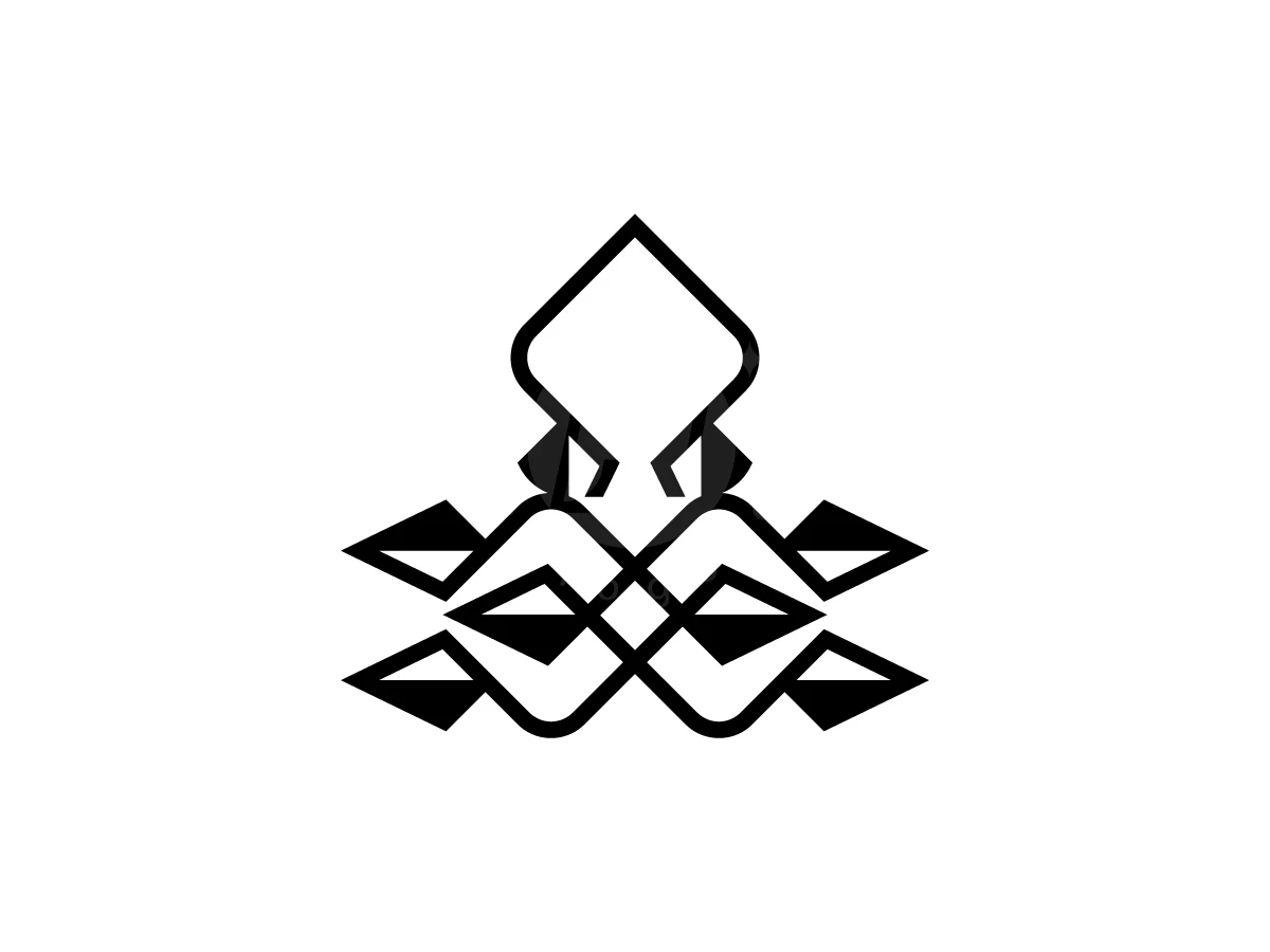 Minimal Octopus Spear Logo - Animal Logo design by RICO ZHAHRI for sale on Highlogo