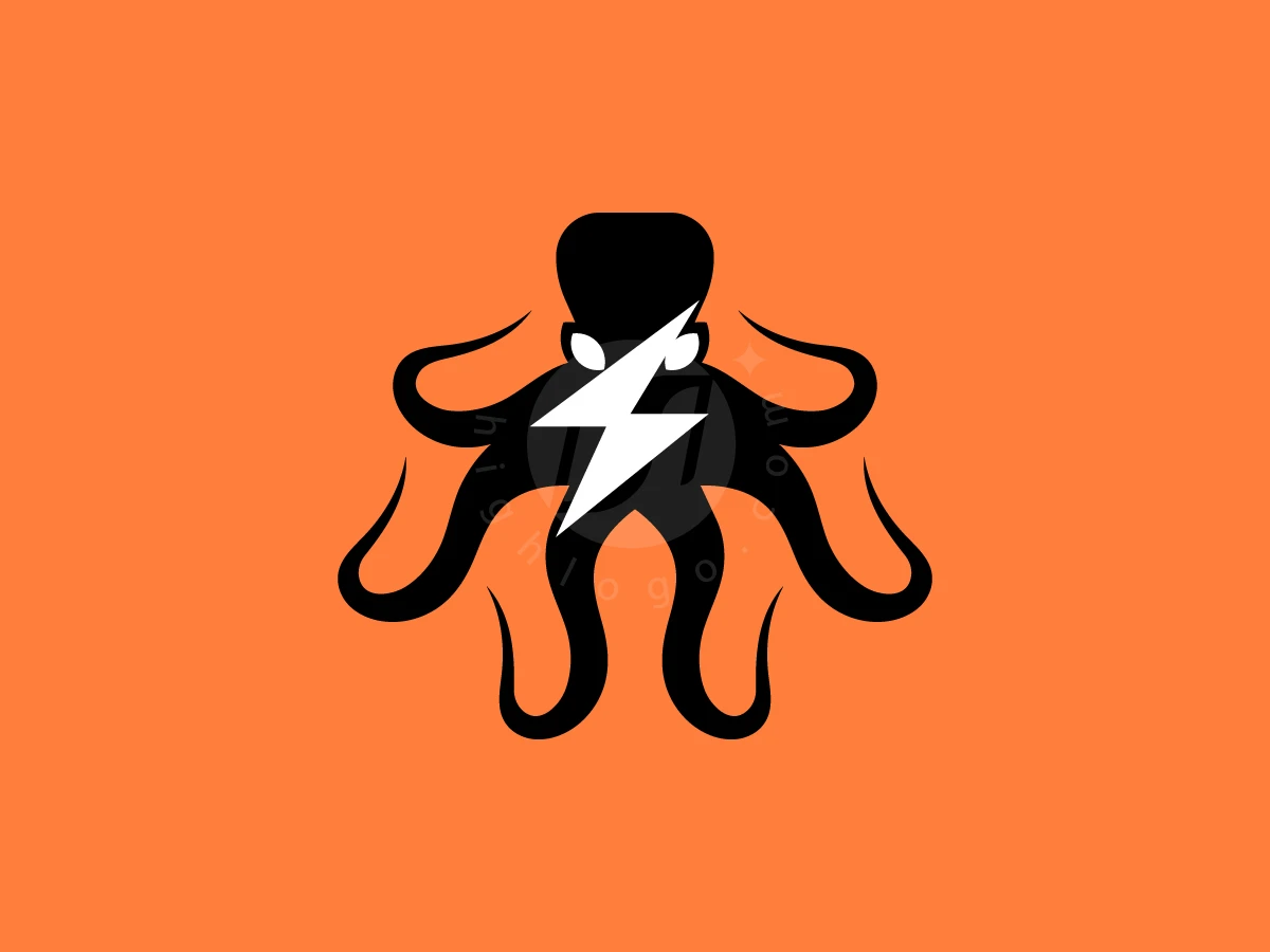 Creative Octopus Lightning Logo - Animal Logo design by RICO ZHAHRI for sale on Highlogo