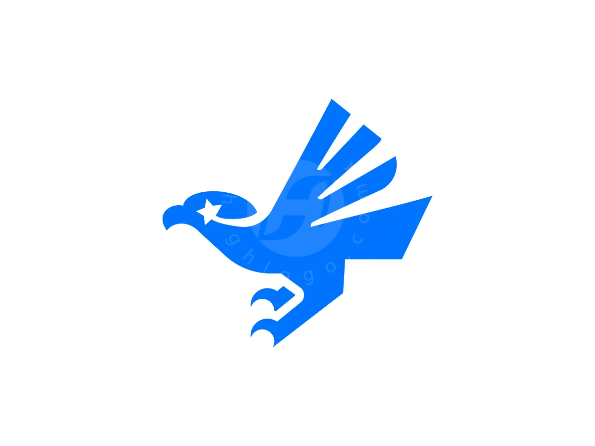 Shining Falcon Star Logo - Animal Logo design by RICO ZHAHRI for sale on Highlogo