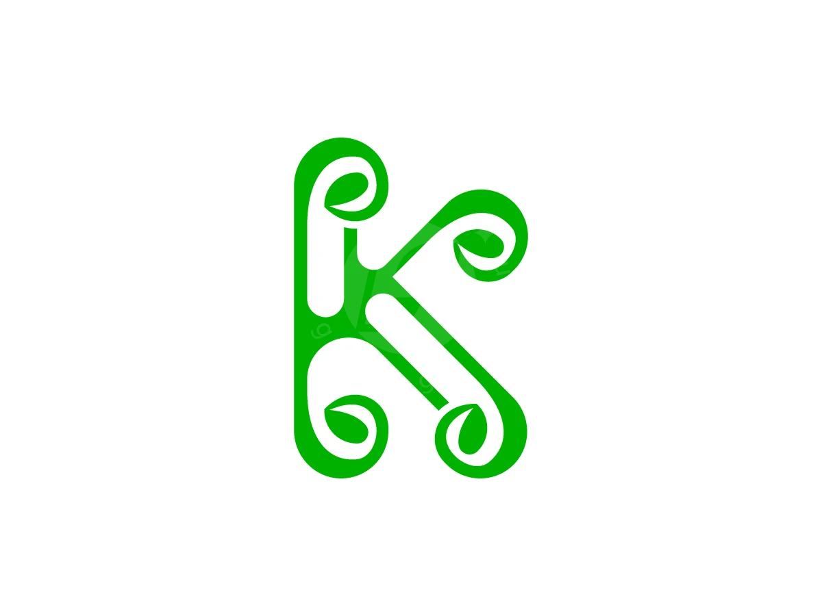 Simple K Letter Leaf Logo - Logo Logo design by RICO ZHAHRI for sale on Highlogo