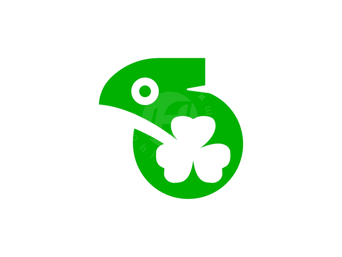 Simple Chameleon Clover Logo - Animal Logo design by RICO ZHAHRI for sale on Highlogo