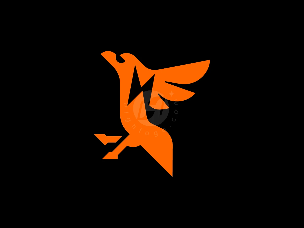 Minimal Eagle Lightning Logo - Animal Logo design by RICO ZHAHRI for sale on Highlogo