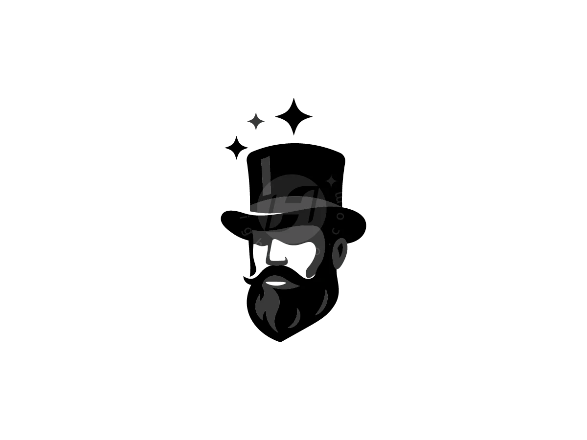 Magician Man With Beautiful Beard Logo - Logo Logo design by M zahid for sale on Highlogo
