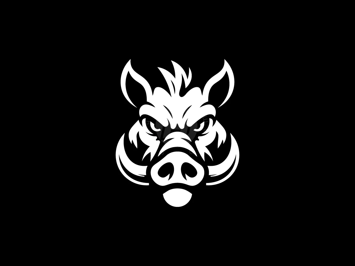 Monochrome Boar Beast Logo - Logo Logo design by M zahid for sale on Highlogo