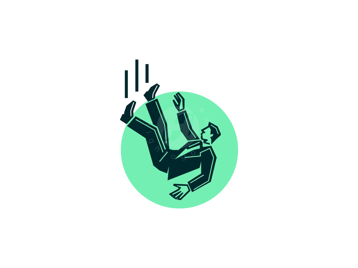 Falling People Abstract Logo - Financial Logo design by M zahid for sale on Highlogo