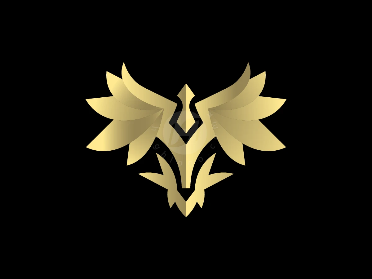 Golden Fox Wings Emblem Logo - Handcrafted Logo design by M zahid for sale on Highlogo