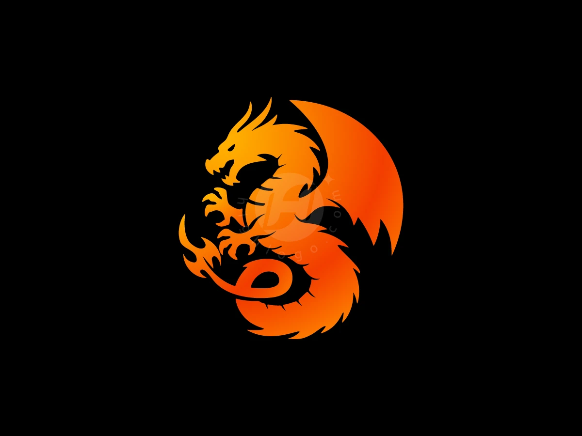 Flaming Dragon Emblem Logo - Sports Logo design by M zahid for sale on Highlogo