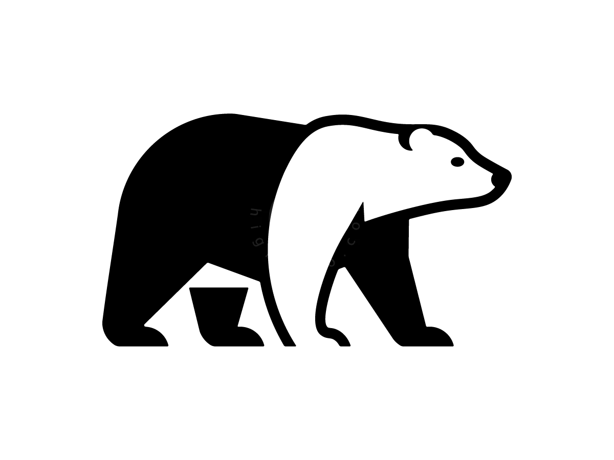 Negative Space Bear Logo - Animal Logo design by M zahid for sale on Highlogo