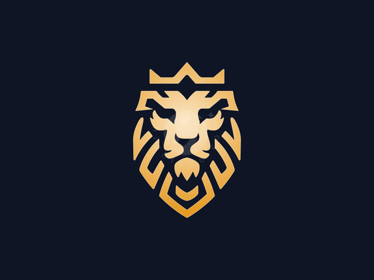 Majestic Golden Lion Crown Logo - Handcrafted Logo design by M zahid for sale on Highlogo
