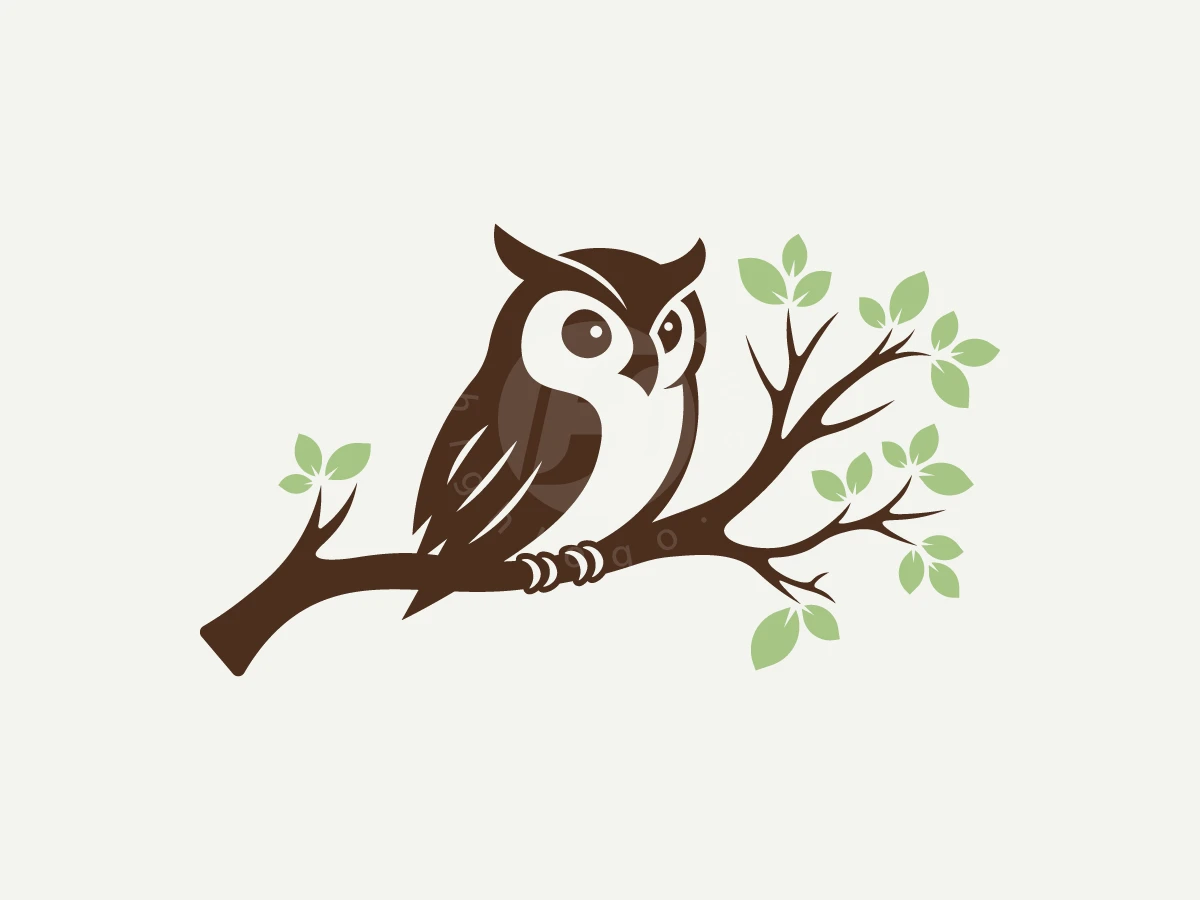 Elegant Owl Tree Branch Logo - General Logo design by M zahid for sale on Highlogo
