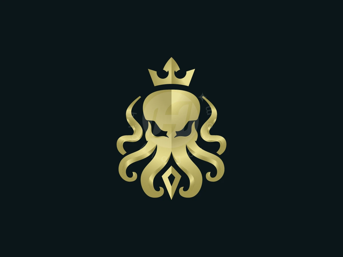 Golden Octopus Crown Logo - Logo Logo design by M zahid for sale on Highlogo