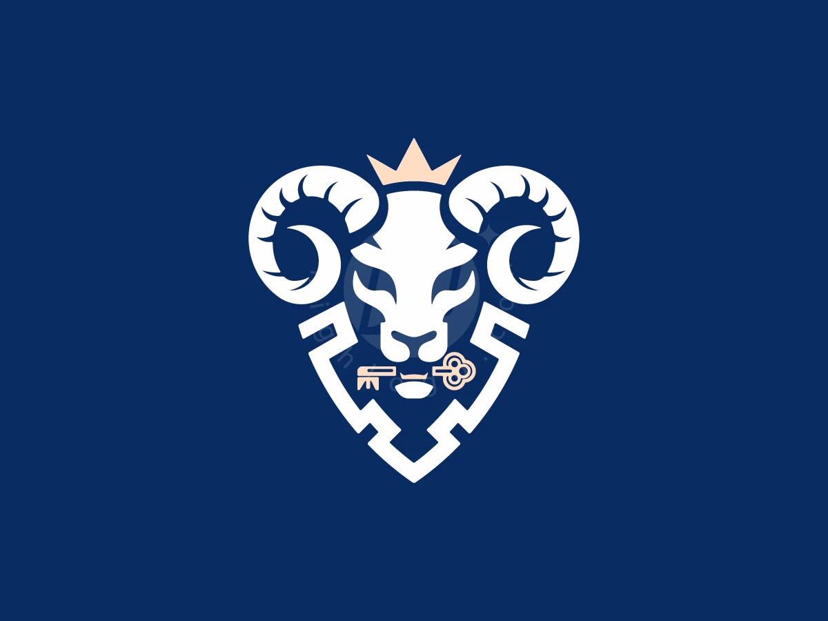 Royal Ram Crown Key Logo - Real Estate Logo design by M zahid for sale on Highlogo