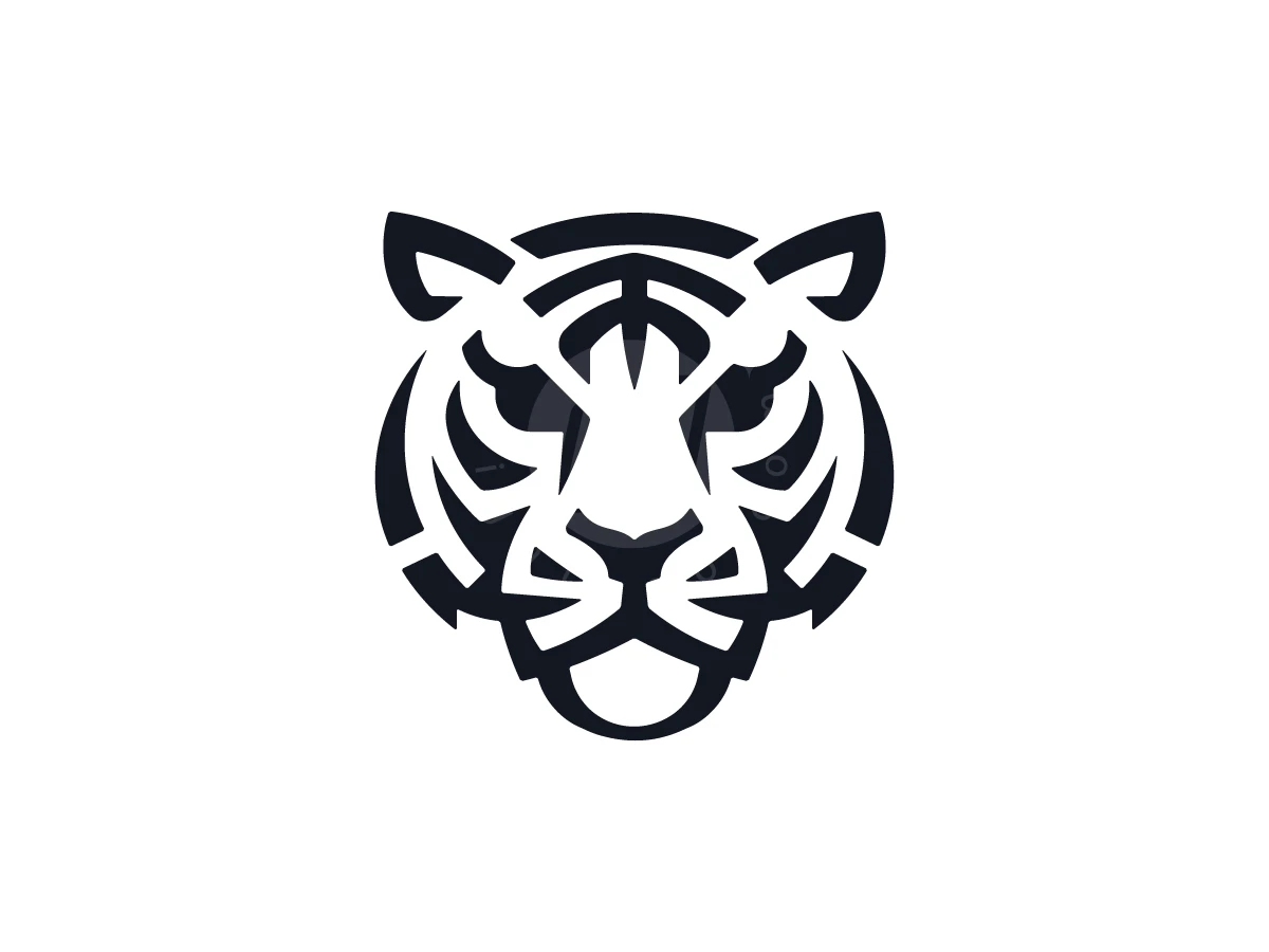 Minimalist Tiger Face Logo - Animal Logo design by M zahid for sale on Highlogo
