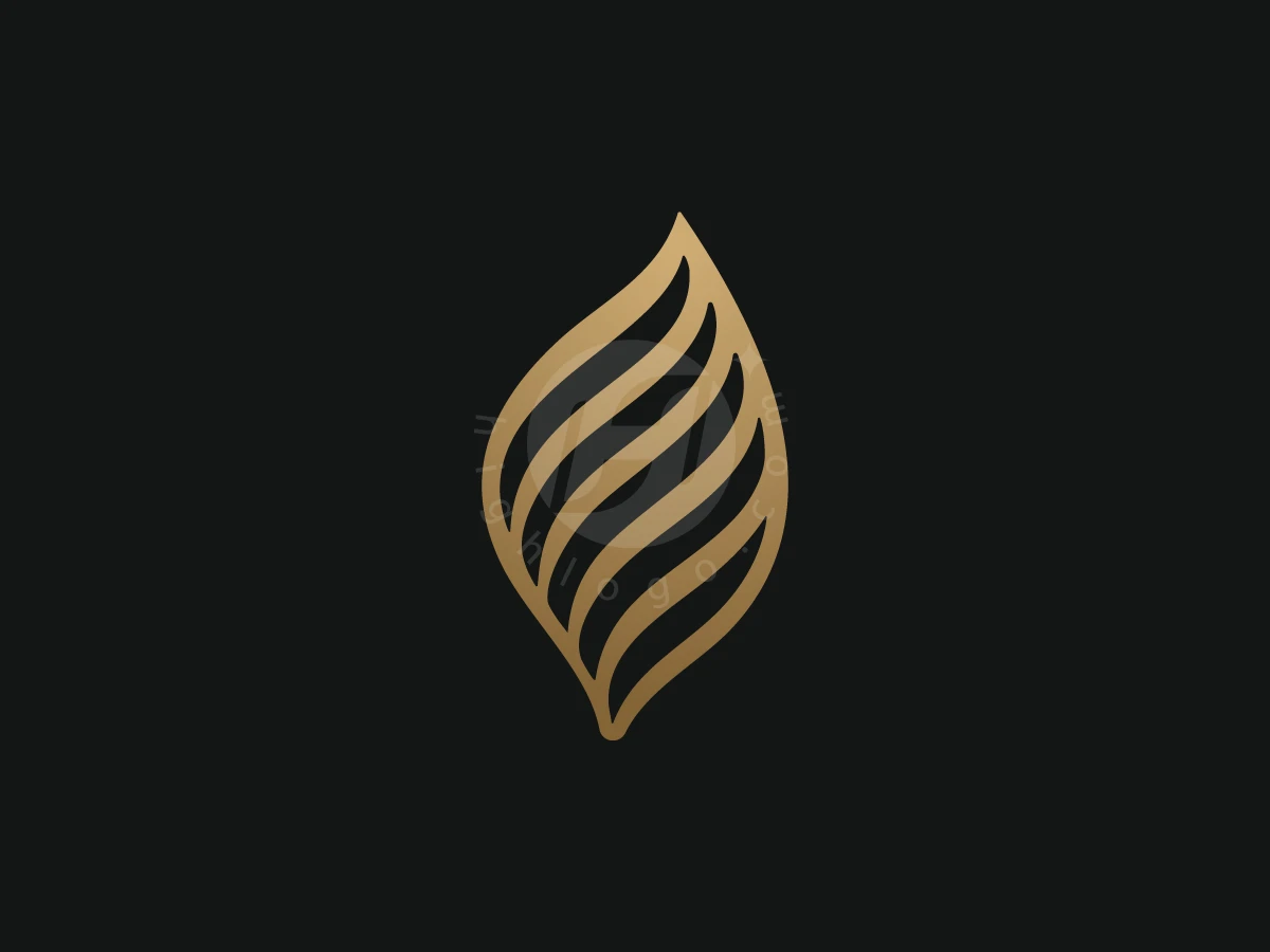 Elegant Golden Leaf Logo - Fashion Logo design by M zahid for sale on Highlogo