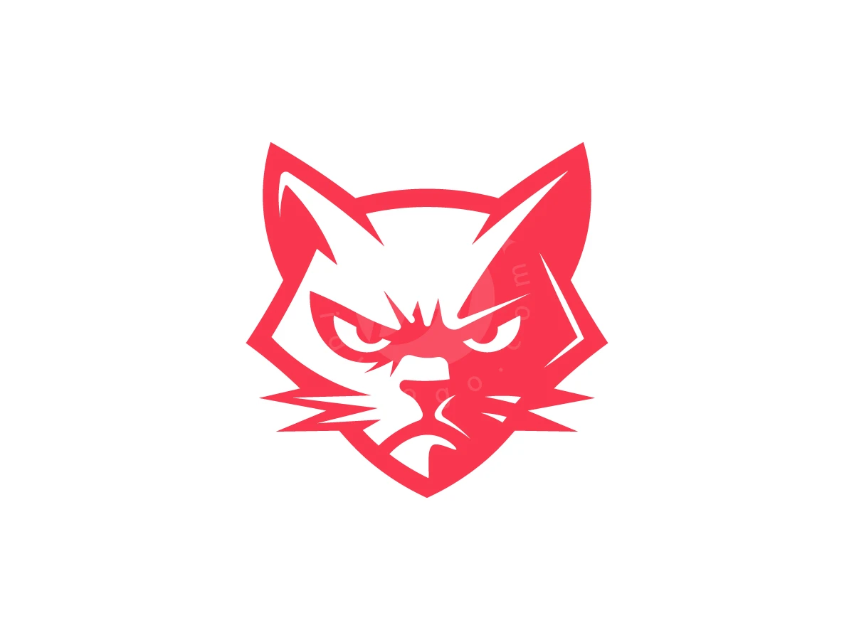 Red Fearless Cat Logo - Gaming Logo design by M zahid for sale on Highlogo