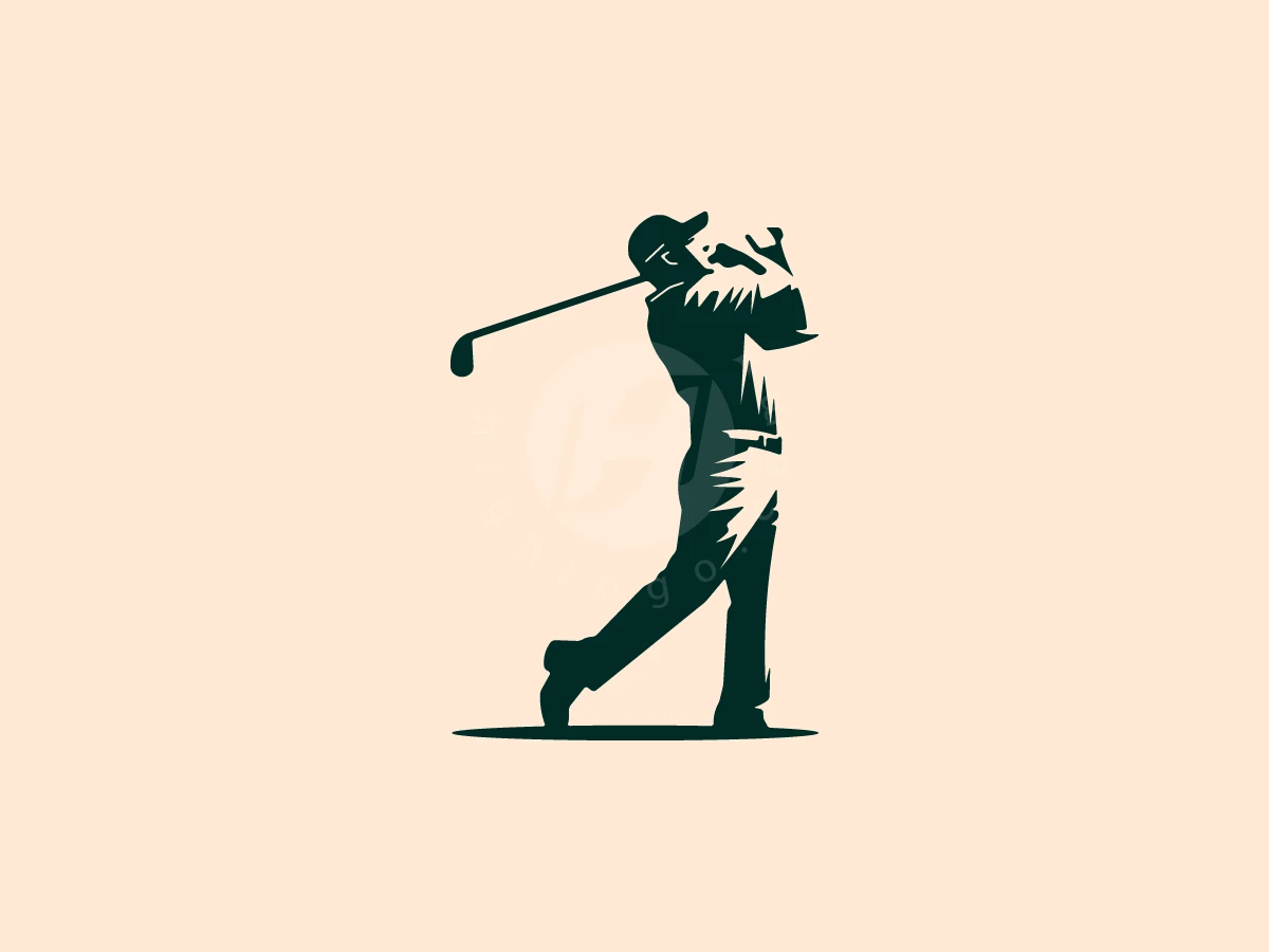 Negativespace Golfer Logo - Sports Logo design by M zahid for sale on Highlogo