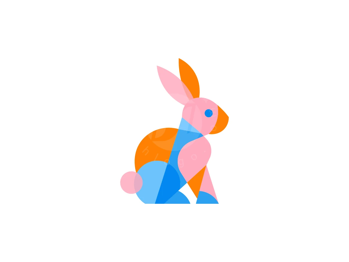 Geometric Colorful Rabbit Logo - Logo Logo design by M zahid for sale on Highlogo