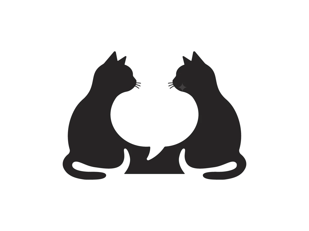 Chatting Cats Communication Logo - Media Logo design by M zahid for sale on Highlogo