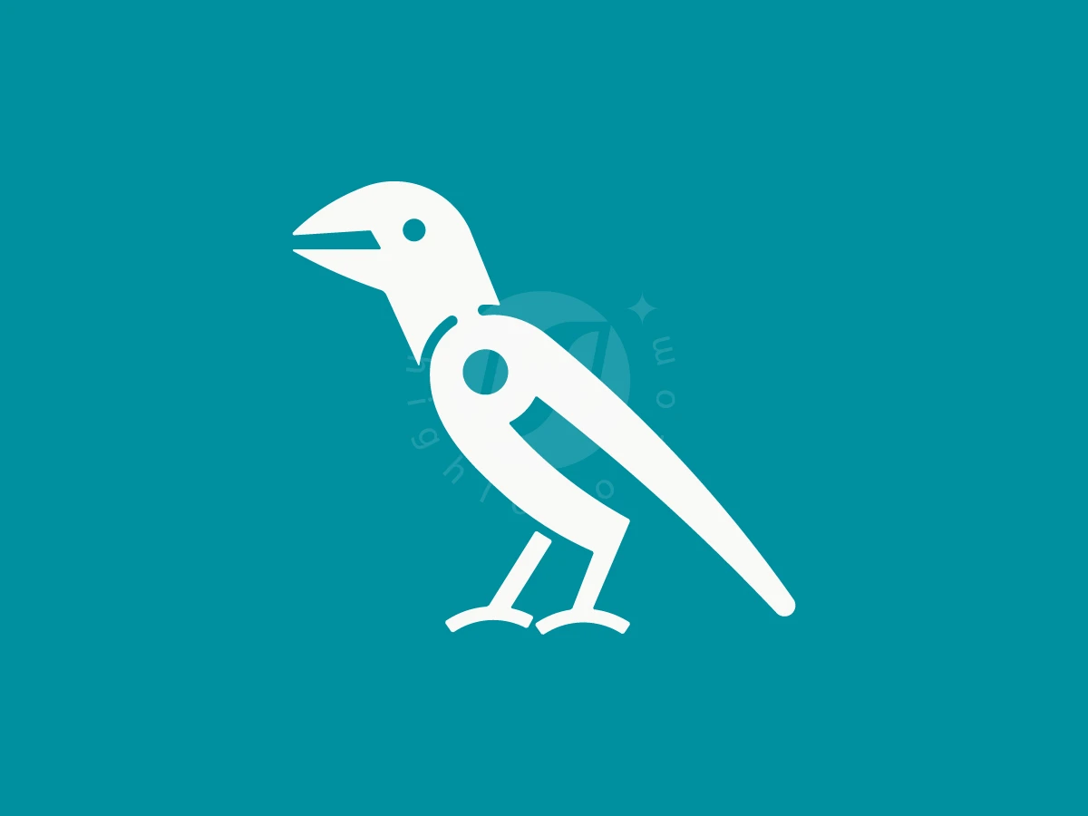 Pliers Mechanical Bird Logo, Teal background frames a stylized white bird graphic composed of clean, geometric lines and circular accents.