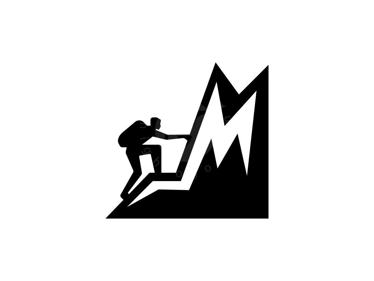 Bold M Perseverance Mountain Climber Logo - Logo Logo design by M zahid for sale on Highlogo