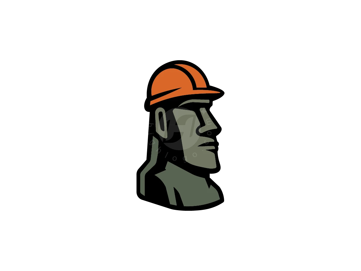 Moai Head Statue Builder Logo - Real Estate Logo design by M zahid for sale on Highlogo