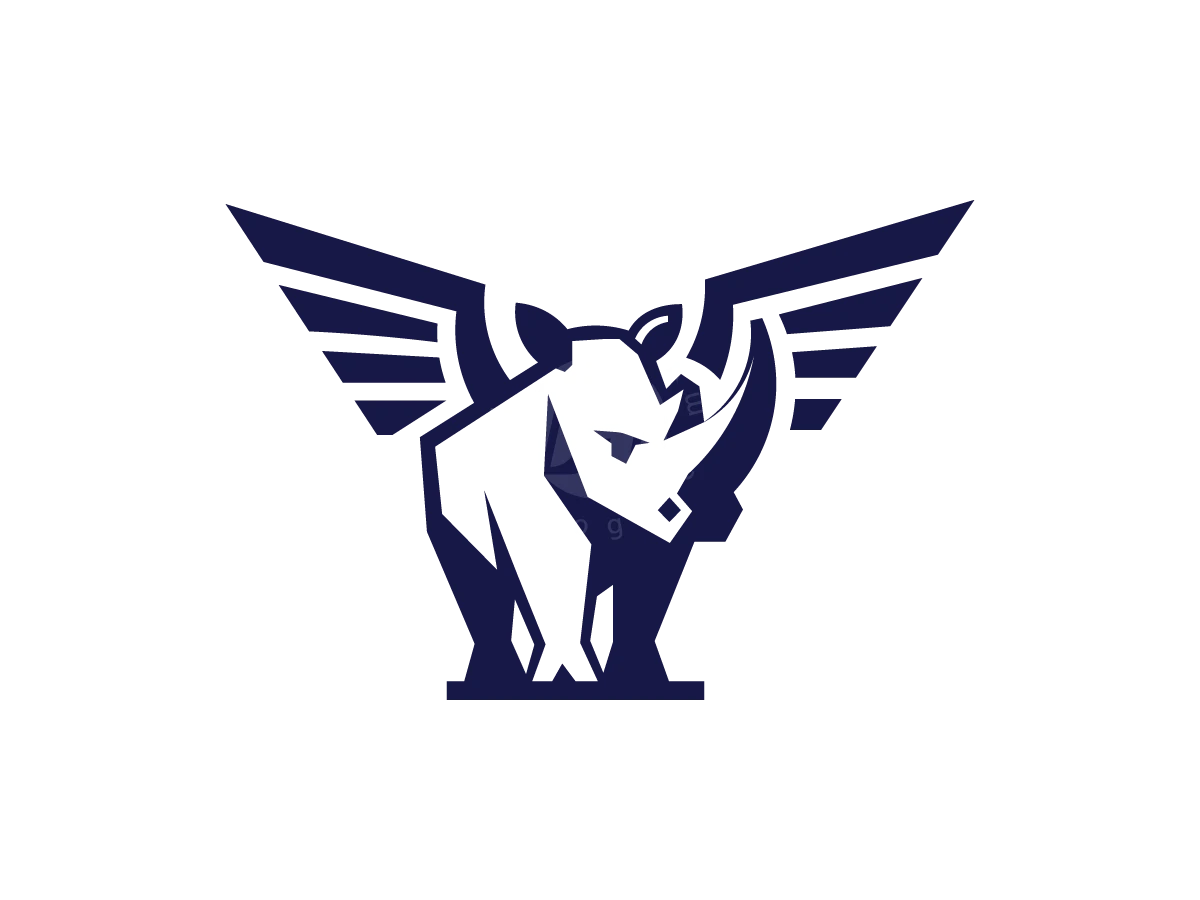 Rhino Wings Geometric Logo - Animal Logo design by M zahid for sale on Highlogo