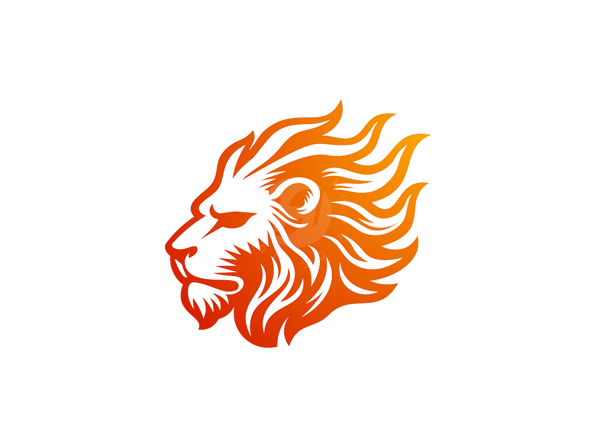 Flaming Lion Logo - Animal Logo design by M zahid for sale on Highlogo