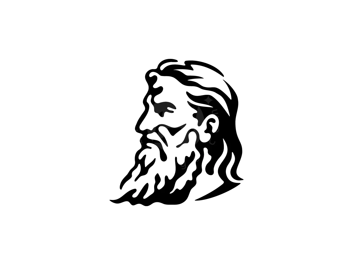 Bearded Philosopher Wise Man Logo - Media Logo design by M zahid for sale on Highlogo