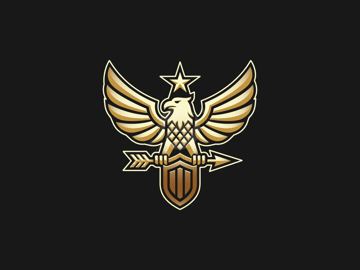 Golden Eagle Authority Crest Logo - Animal Logo design by M zahid for sale on Highlogo