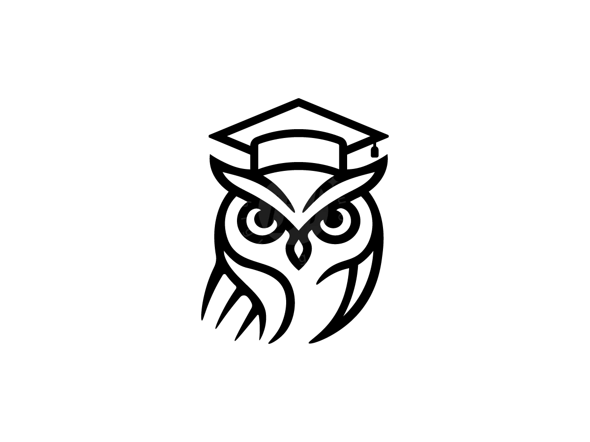 Wise Owl Graduation Hat Logo - Handcrafted Logo design by M zahid for sale on Highlogo
