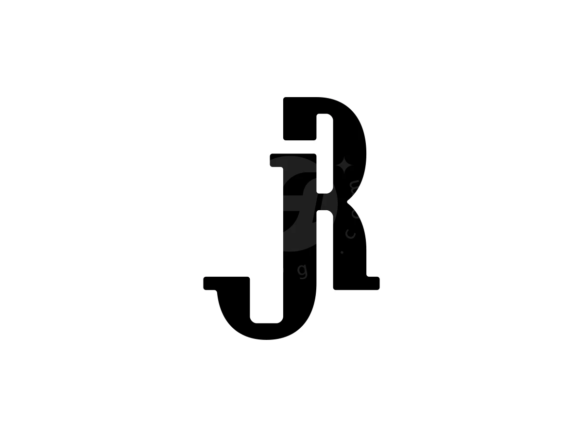 Letters J and R interlock to form an iconic black serif monogram logo on a white background.