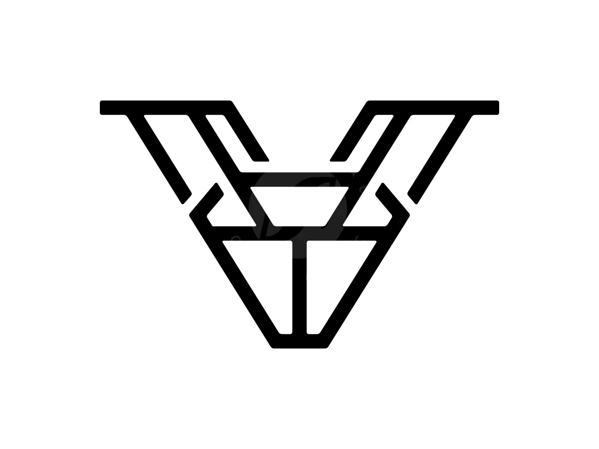 Luxury Letter V Diamond Logo - preview 1